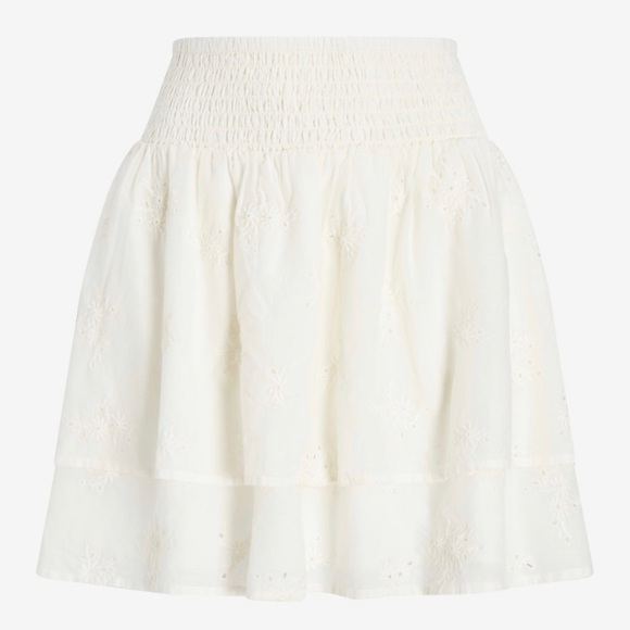 Express White High Waisted Tiered Eyelet Lace Mini Skirt-NWT - Picture 6 of 14